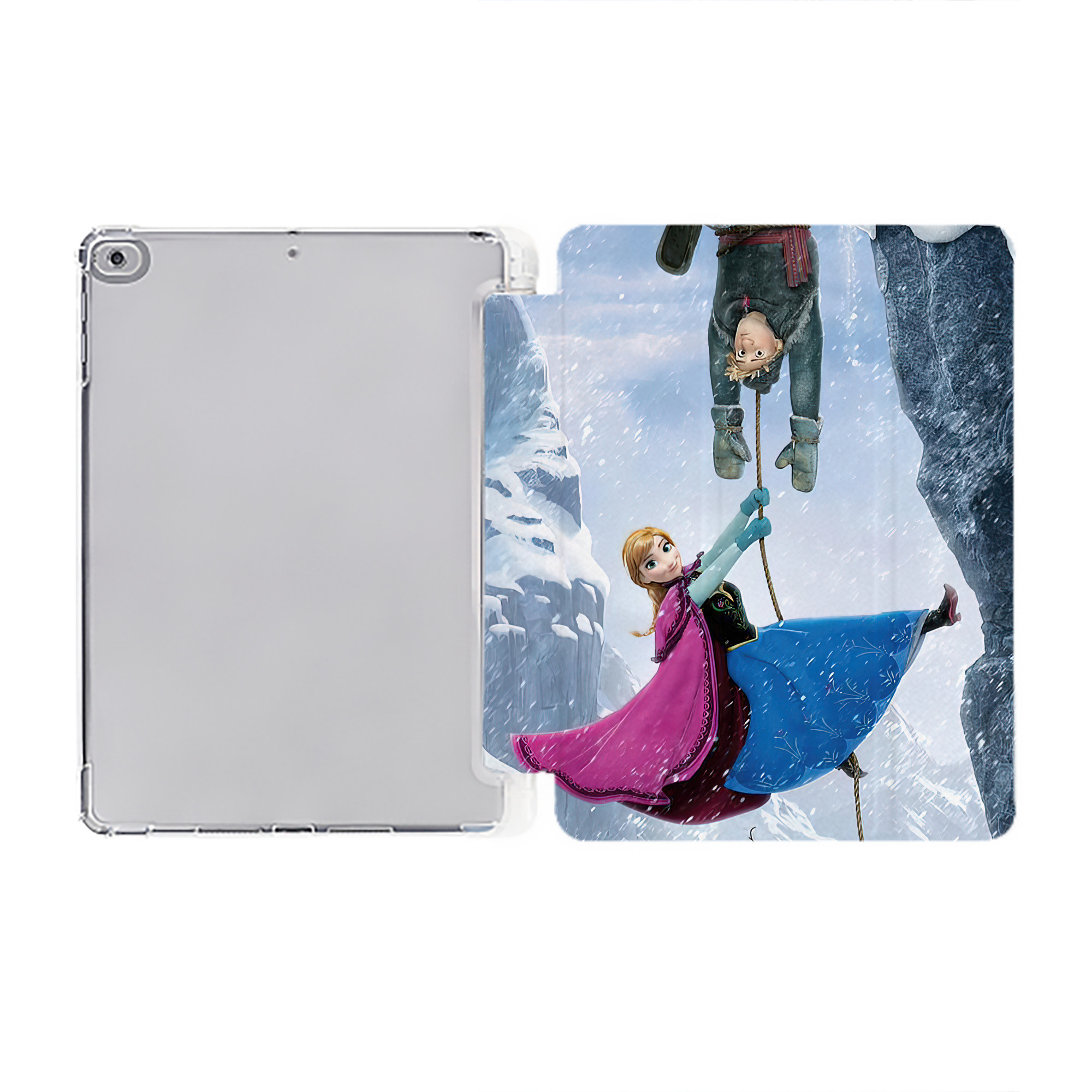 （画像用） アナと雪の女王 アンナ エルサ Frozen Anna Elsa IPad ケース ペン収納付き 三つ折りスタンド PUレザー×シリコン 対応機種9.5/10.5/10.9インチ